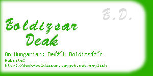 boldizsar deak business card